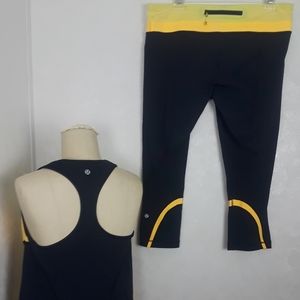 Lululemon Athletica Capri Leggings & Racerback Tank Top Size 12 Matching Set